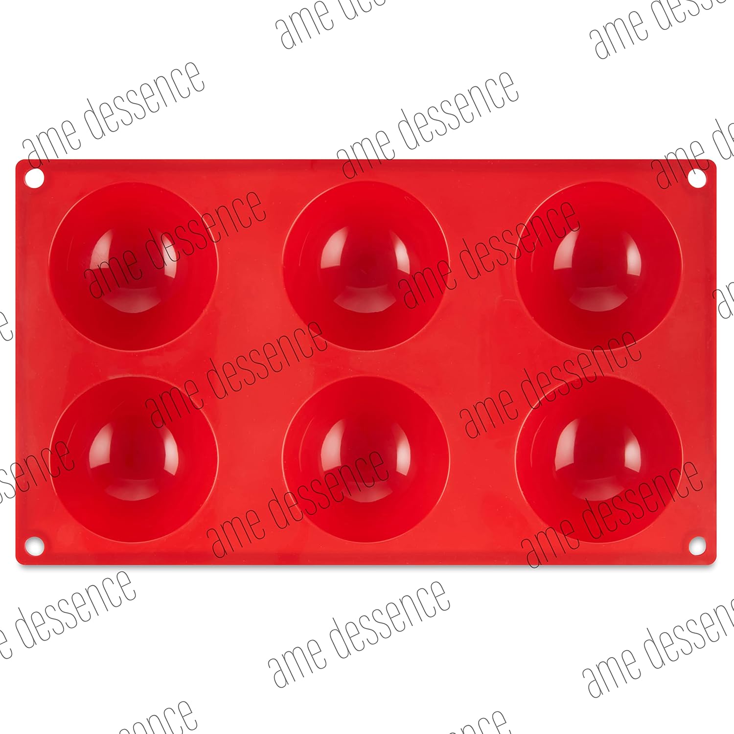 AME D'ESSENCE Hemisphere Shaped Silicone Baking Mold - Non-Stick, Flexible, 6-Cup Capacity (2.7 oz), Reusable and Food-Grade - Perfect for Cakes, Muffins, Mousse, and More!