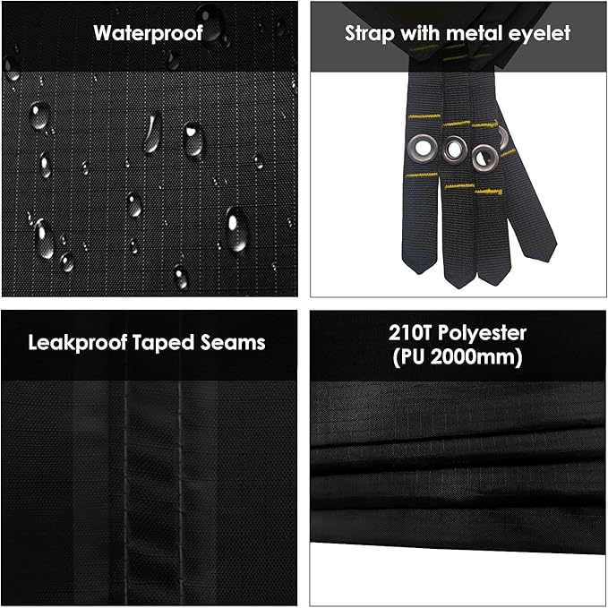 Gold Armour Tent Footprint, Camping Tarp Waterproof Ultralight - 84x60in | 84x84in | 84x96in | 82x106in | 120x108in | 120x120in | 120x144in Floor and Ground Tarps for Camping Hiking (Black 84x96in)