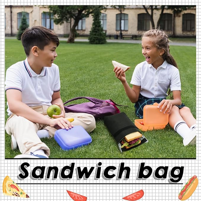 3 Pcs Insulated Sandwich Bag Reusable Snack Bags Washable Insulated Pouch Small Thermal Bag Reusable Lunch Bags for Work, Picnics, Travel, Office, Back to School(Dark Gray)