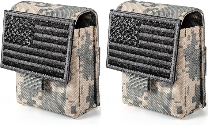 2 Pack Tactical Pouches, Molle EDC Compact Pouch Small Utility Pouch Accessories Battery Cigarette Case Card Holder Lighter Slot Mini Cigar Belt Waist Pack