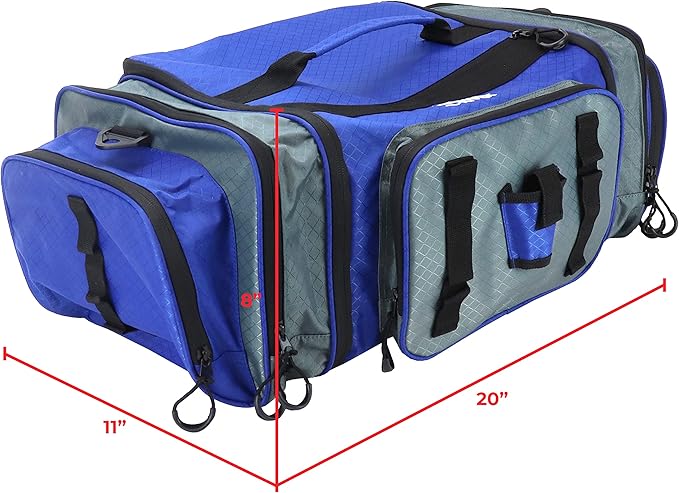 OSAGE RIVER Large Waterproof Fishing Tackle Bag with Padded Shoulder Strap, Ripstop Soft Sided Bag with Fishing Pliers Holder