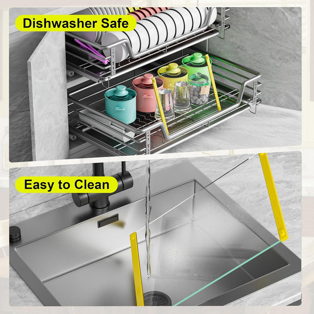 Small Tempered Glass Cutting Board for Kitchen with Rubber Handle Dishwasher-Safe Cutting Board Non Anti slip Easy to Grip, Easy to Clean-Cheese Board,Serving Tray,Hot Pot Mat(Yellow-12*8")