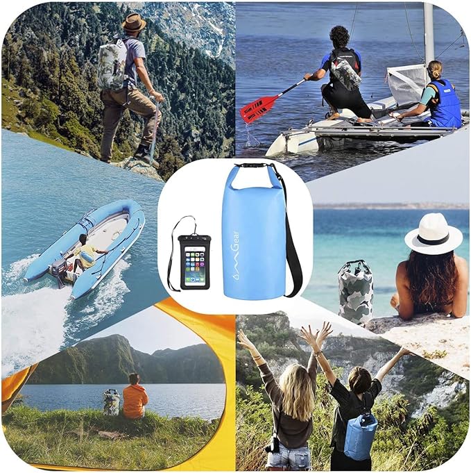 OMGear Waterproof Dry Bag Backpack Phone Pouch 40L/30L/20L/10L/5L Floating Dry Sack for Kayaking Boating Outdoors Activities