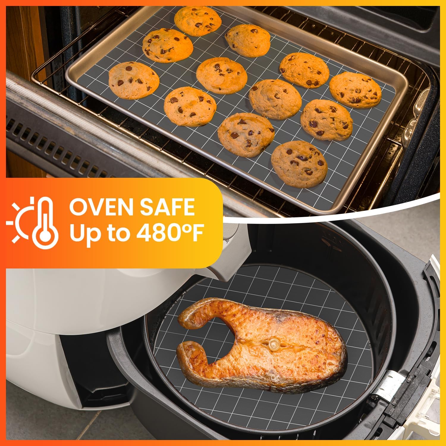 Silicone Baking Mat Roll- Heat Resistant Baking Macaron Bread Mat, Non-stick Pastry Mat, Reusable Dough Rolling Mat, Countertop Protector, Oven Mat, Air Fryer Mat, Refrigerator Mat Multipurpose