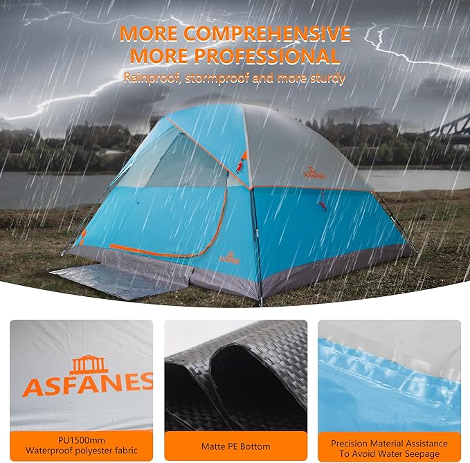 2-12 Person Tents for Camping Waterproof, Backpack Double Layer Tents, Perfect Picnics, Fishing and Backyard Camping