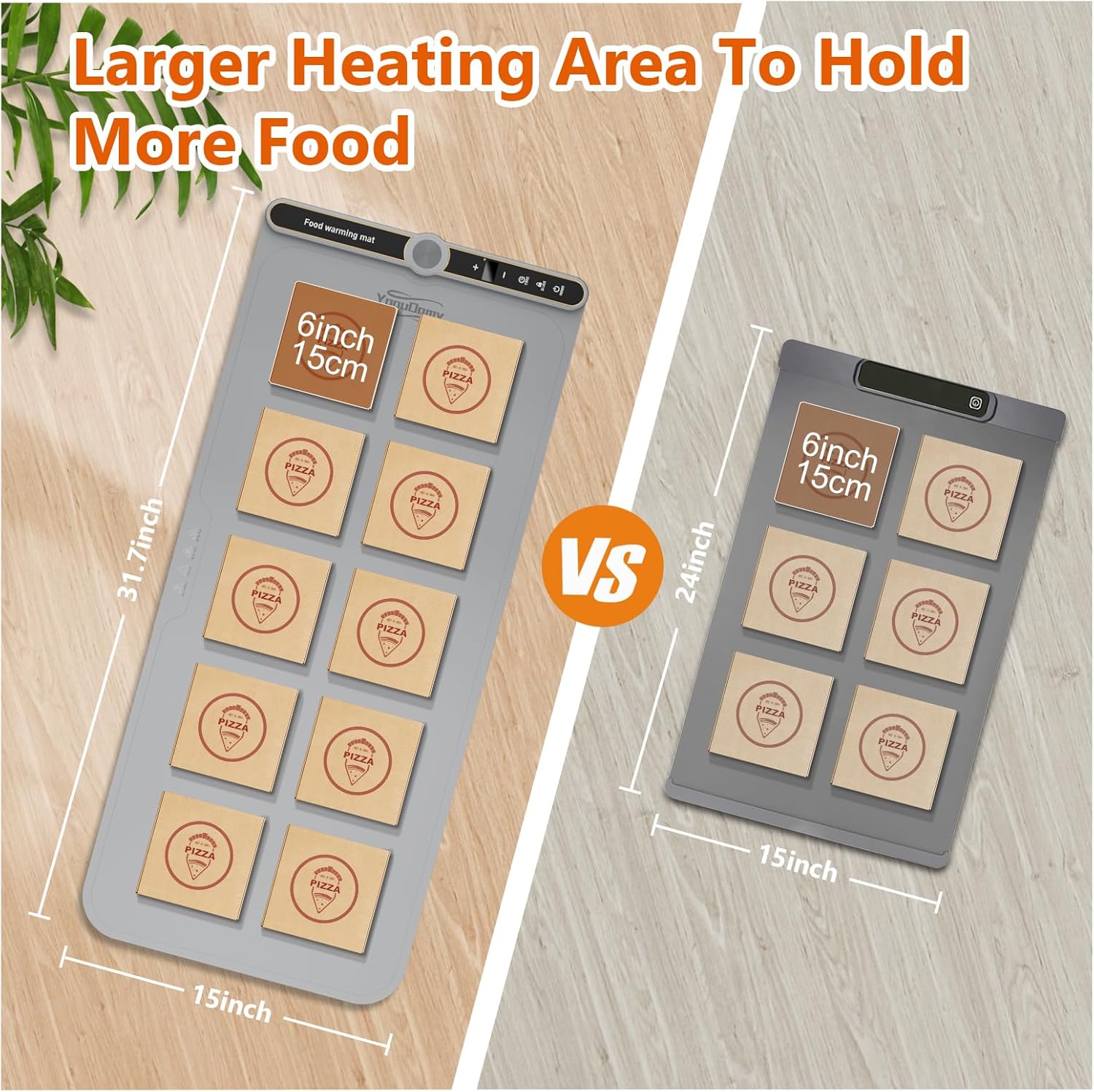 Warming Mat for Food Extra Large - Food Warming Mat, 31.7"x15" Heating Mat for Food with 9 Temperature Settings and 6H Timer, Full Surface Heating Warming Tray for Parties Daily Use(Gray)