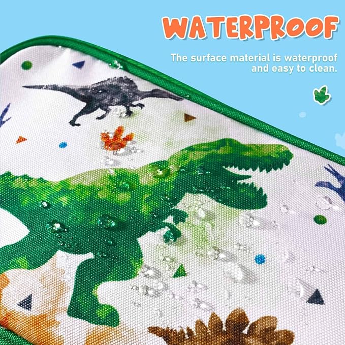 Dinosaur Toiletry Bag - Travel Toiletry Bag for Boys Kids Christmas Birthday Gift Toiletries Makeup Cosmetic Pouch Camping Traveling Toiletry Case Water-resistant Wash Bag Dopp Kit with Mesh Pocket