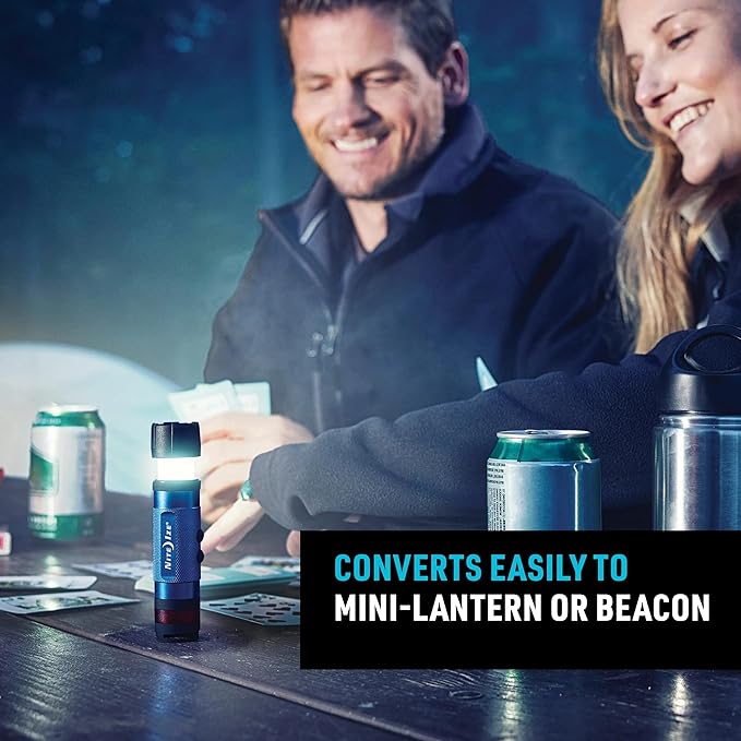 Nite Ize Radiant 3-in-1 LED Mini Flashlight - Versatile Flashlight with 80 Lumen Light - Use as Safety Light, Flashlight, or Mini Lantern - Blue