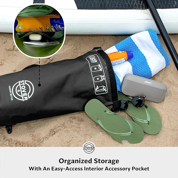 STOVER 5/10/25/30/40/55L Waterproof Dry Bag, Small Lightweight Roll Top Dry Bag Backpack w/Waterproof Phone Case, Kayaking, Travel, Hiking, Fishing, Tubing, Camping, the Beach, Men/Women (Black)