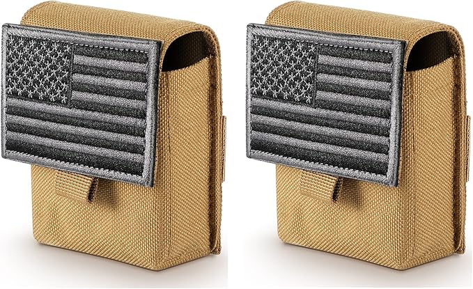 2 Pack Tactical Pouches, Molle EDC Compact Pouch Small Utility Pouch Accessories Battery Cigarette Case Card Holder Lighter Slot Mini Cigar Belt Waist Pack