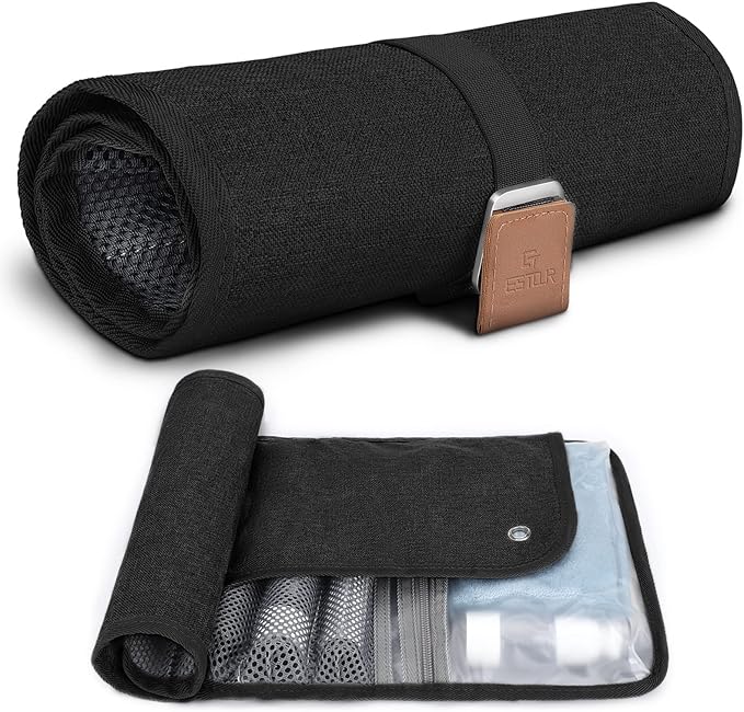 Toiletry Bag for Men, Travel Essentials Travel Toiletry Bag, Water-Resistant Compact Bathroom Roll Organizer for Hygiene, Shaving kit, Gifts for men