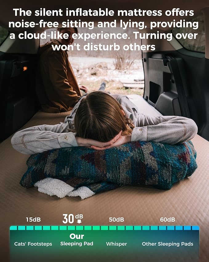 KingCamp Backpacking Sleeping Pad, Ultralight Inflatable Sleeping Mat for Camping Portable Noise-Free Air Mattress for Hiking, Tent, Cot & Car Travel