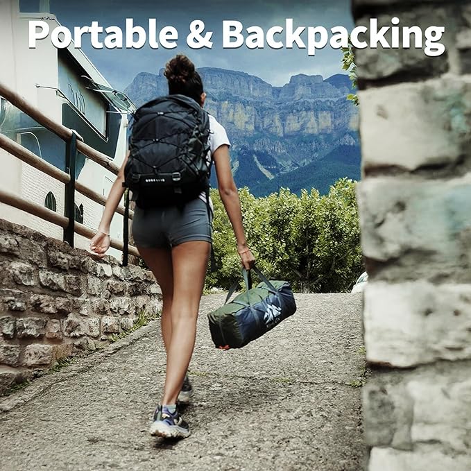 Night Cat Backpacking Tents 2 Persons Fast Setup Hiking Camp Tent with Foldable Pole Double Layers Two Doors Waterproof Lightweight Compact 7x4.4ft