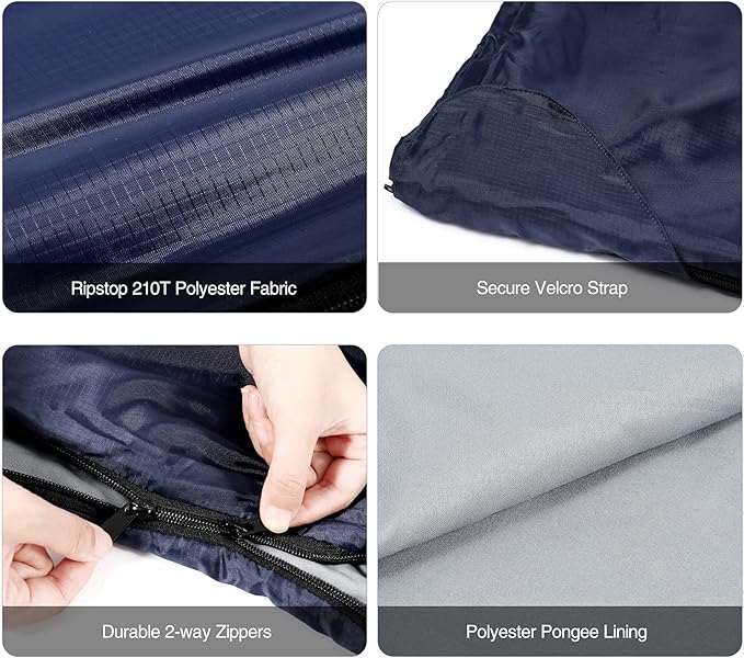 REDCAMP Ultra Lightweight Sleeping Bag for Backpacking, Comfort for Adults Warm Weather, with Compression Sack