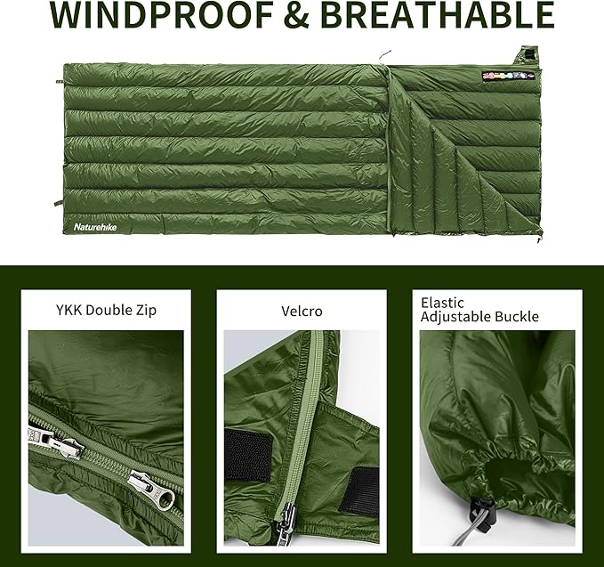 Naturehike Ultralight Backpacking Down Sleeping Bag for Adults, 650 Fill Power Sleeping Bag for 42/52℉, 20oz Compact Lightweight Sleeping Bags for Hiking Camping 3 Seasons