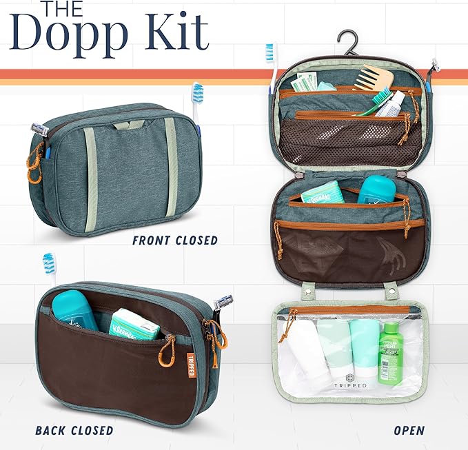 Toiletry Bag Kit Set: Hanging Travel Toiletry Bag + 311 TSA Cosmetic Liquid Bag + Ultralight Accessory Organizer Pouch