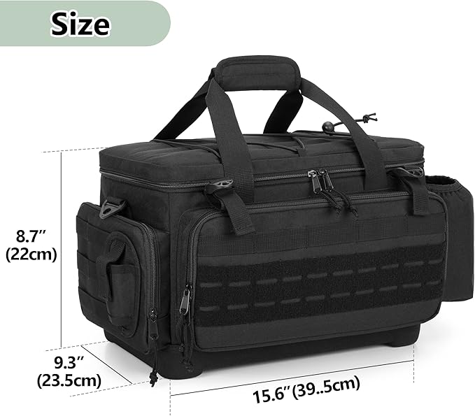 Waterproof Fishing Tackle Bag with Waterproof EVA Bottom (No Tackle Boxes in Package), Soft Tackle Box Storage Bag with Rod Holder, Pliers Storage for Fishing