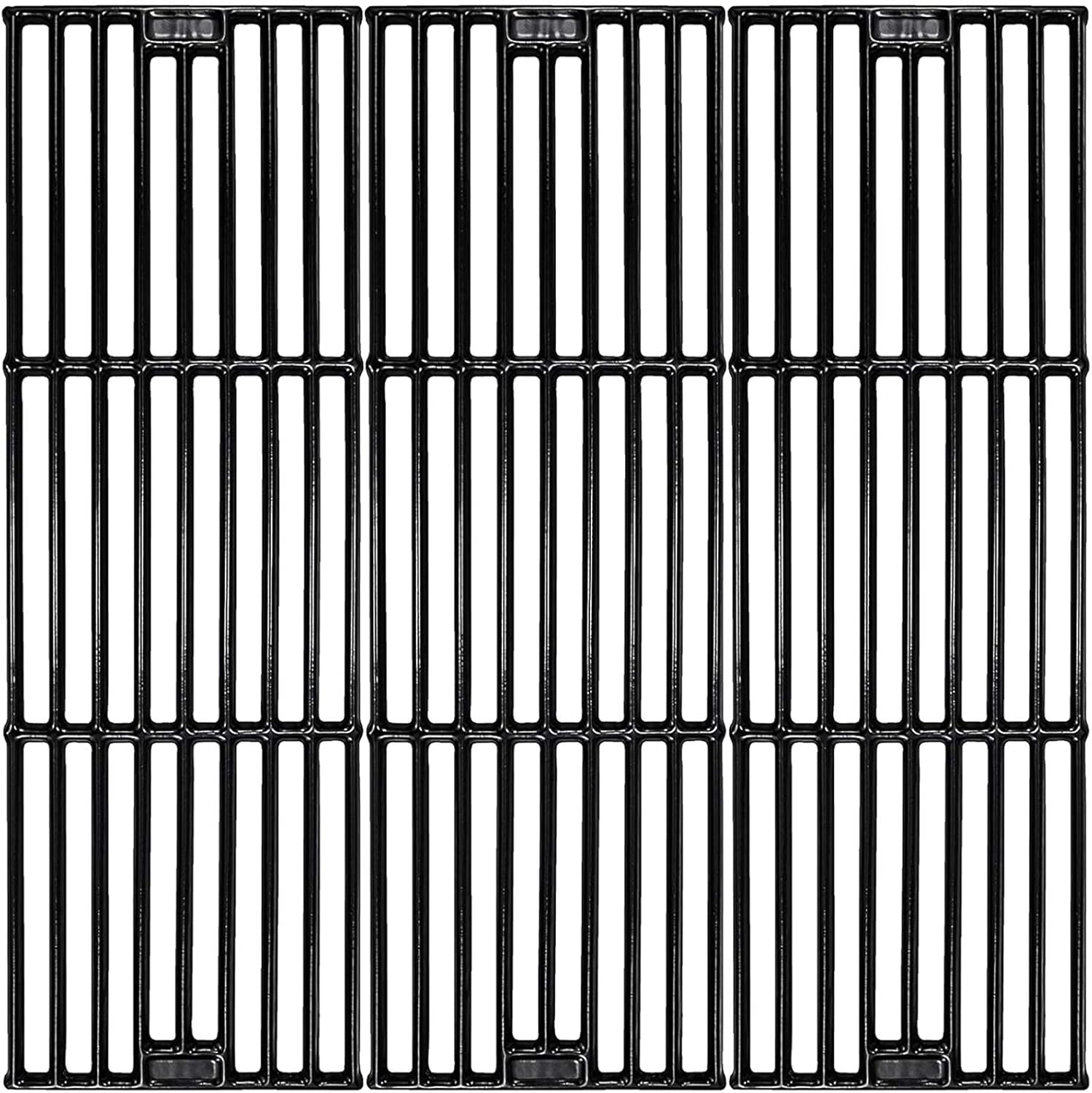 Uniflasy Porcelain Cast Iron Grill Cooking Grates for Chargriller 5050, 3001, 3008, 3030, 3725, 4000, 2121, King Griller 3008, 5252, 19 3/4 Inch Coated Cast Iron Grill Grid Grates Replacement