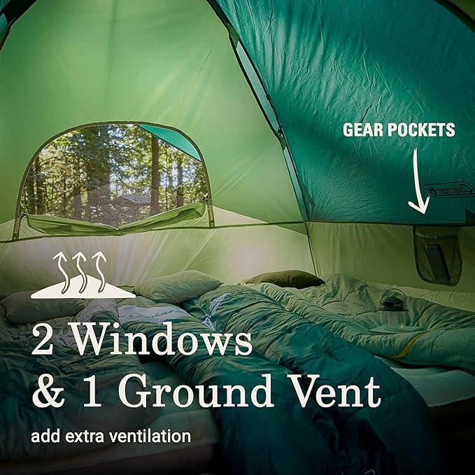 Coleman Sundome 4-Person Tent with Rainfly, Weatherproof Tent Sets Up in 10 Mins
