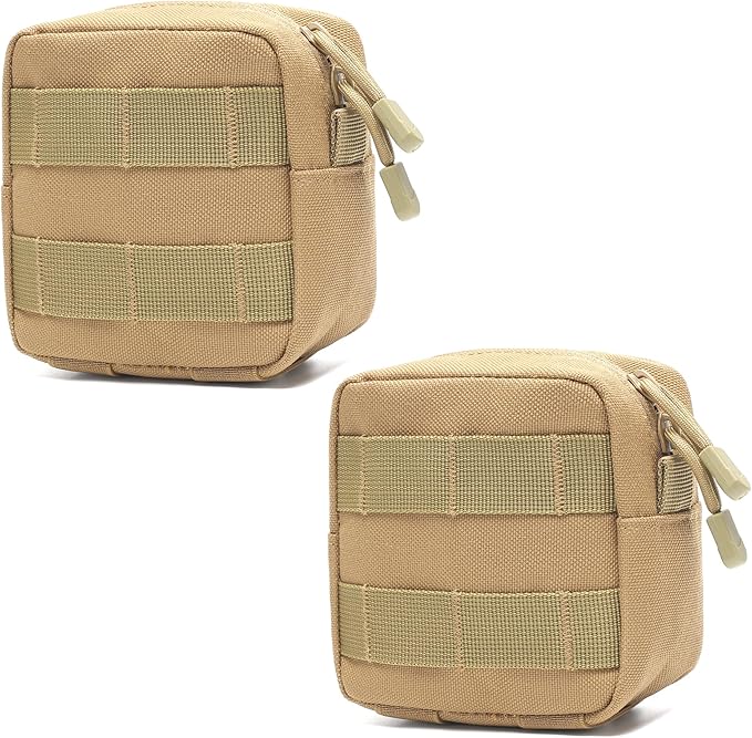 2 Pack Mini Tactical Molle Compact Ammo Pouch - General Purpose Admin Pouches Small Admin Molle Pouches EDC Tool Utility Multi-Purpose Waist Belt Pouch