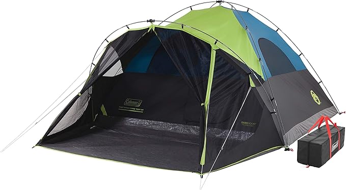 Coleman Carlsbad Dark Room Tent with Screened Porch 4/6 Person Tent Blocks 90% of Sunlight to Keep Inside Cool Weatherproof with Easy Setup Made of PFAS-Free Materials