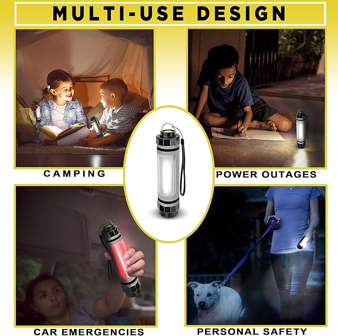 SunJack LightStick – Waterproof Rechargeable Light with Power Bank, Hiking, Backpacking and Camping Essentials Gear Accessories, Emergency Survival and Hurricane Preparedness Items Supplies