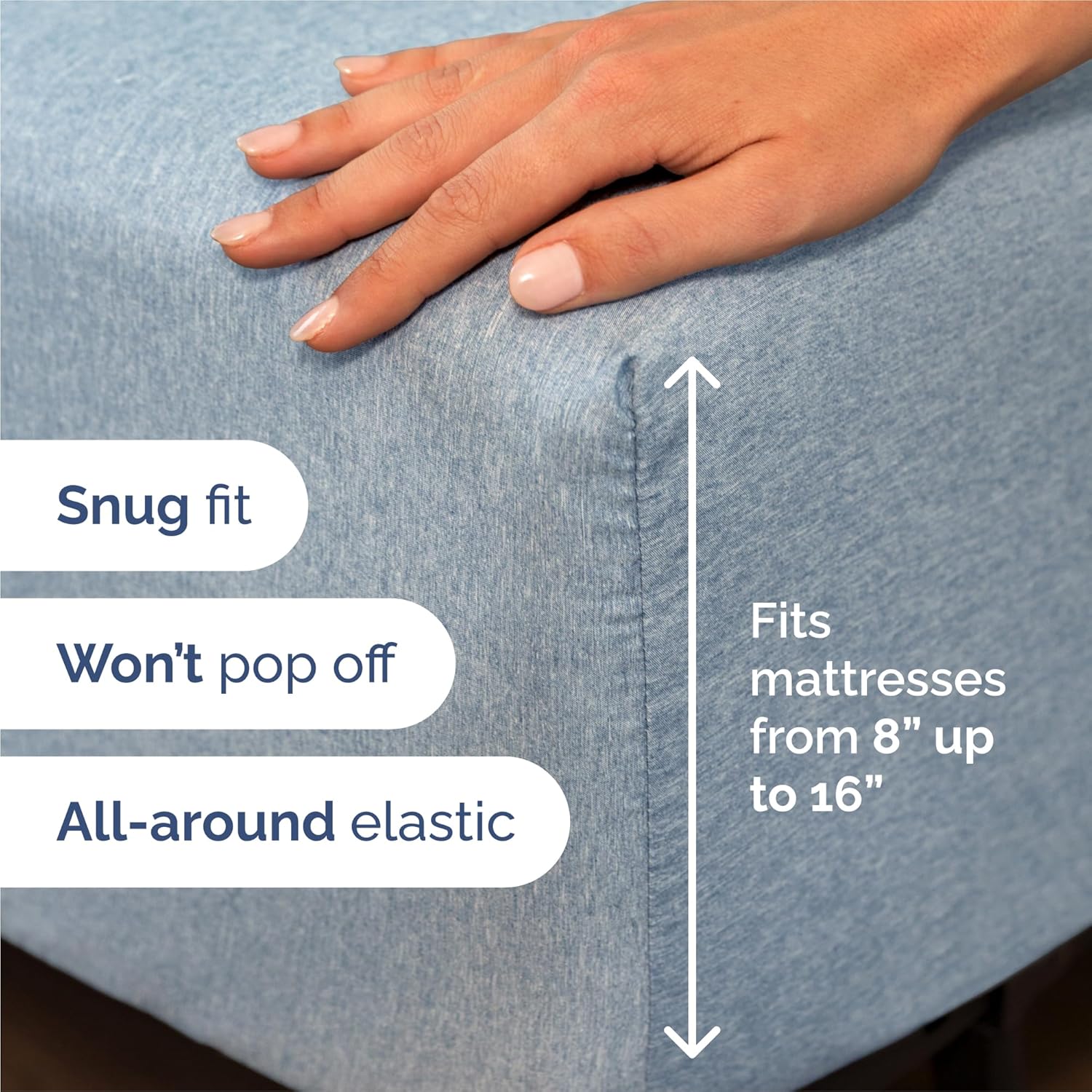 King Size 4 Piece Sheet Set - Comfy Breathable & Cooling Bed Sheets Set - Hotel Luxury Bedding for Women, Men, Kids, Teens, Boys & Girls - Deep Pockets, Soft & Wrinkle Free - Blue (Heathered Sheets)