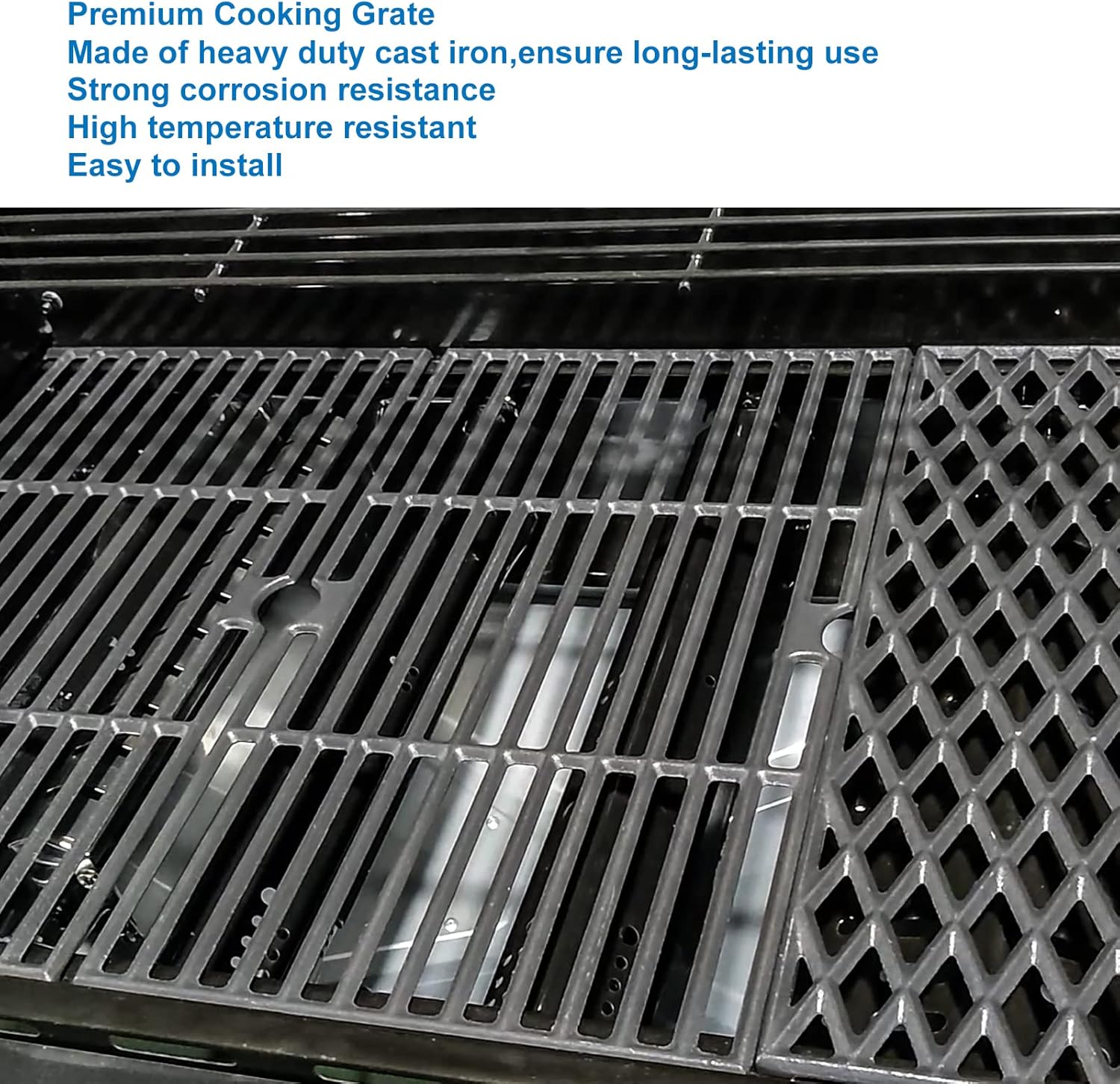 Uniflasy Cast Iron Cooking Grates for Dyna glo DGH474CRP DGH483CRP DGF493BNP DGF493PNP-D DGB495SDP DGB495SDP-D DGB493SPB DGB463CNP DGB494SPB 70-01-911 70-02-656 Cooking Grid Replacement Part Kit