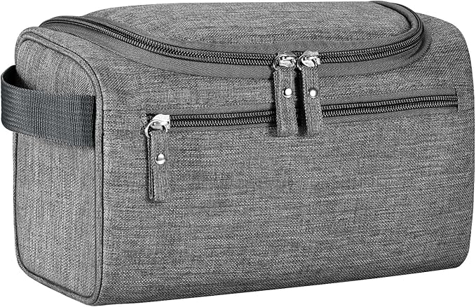 Hanging Toiletry Bag for Women and Men Traveling Makeup Large Capacity Cosmetics Portable Dopp Kit Storage Organizer Bag with Hanging Hook for Toiletries Brushes Shaving Tools (Gray)