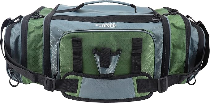 OSAGE RIVER Large Waterproof Fishing Tackle Bag with Padded Shoulder Strap, Ripstop Soft Sided Bag with Fishing Pliers Holder