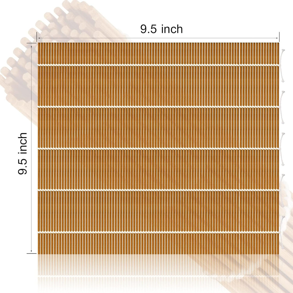9.5"x9.5"Bamboo Sushi Rolling Mat,kimbap roller(2 PCS)