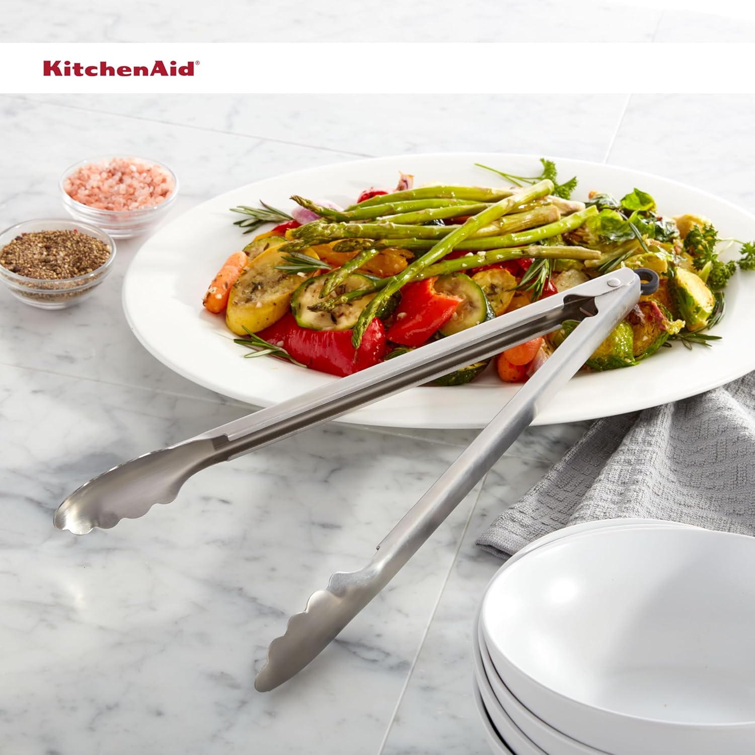 KitchenAid Stainless Steel Long Tongs, 14 Inch