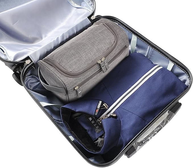 Vercord Mens Toiletry Bag Wash Travel Small Shaving Dop Kit Shower Bathroom Ditty Hygiene Bag Frosted Grey