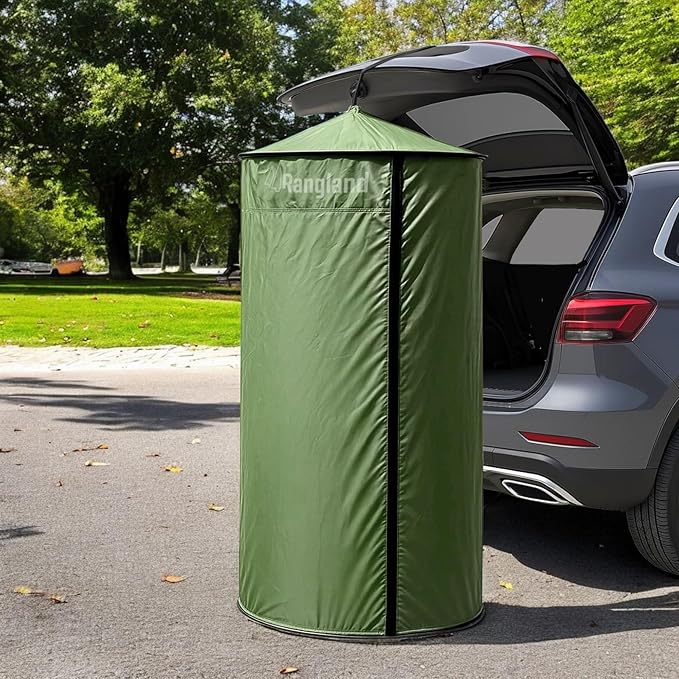 Portable Changing Room Tent - Instant Pop Up Privacy Pod with Suction Cup for SUV Liftgate, for Camping, Shower, Beach and Toilet Stall (Carrying Bag Included) Green