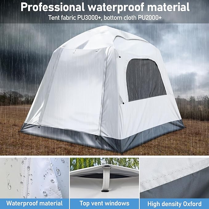 Easy Set up Inflatable Camping Tent 3-4 Person Glamping Outdoor Air Blow Up Tents, Waterproof Inflatable House Tent for Adults