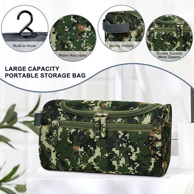 Hanging Toiletry Bag for Women and Men Traveling Makeup Large Capacity Cosmetics Portable Dopp Kit Storage Organizer Bag with Hanging Hook for Toiletries Brushes Shaving Tools