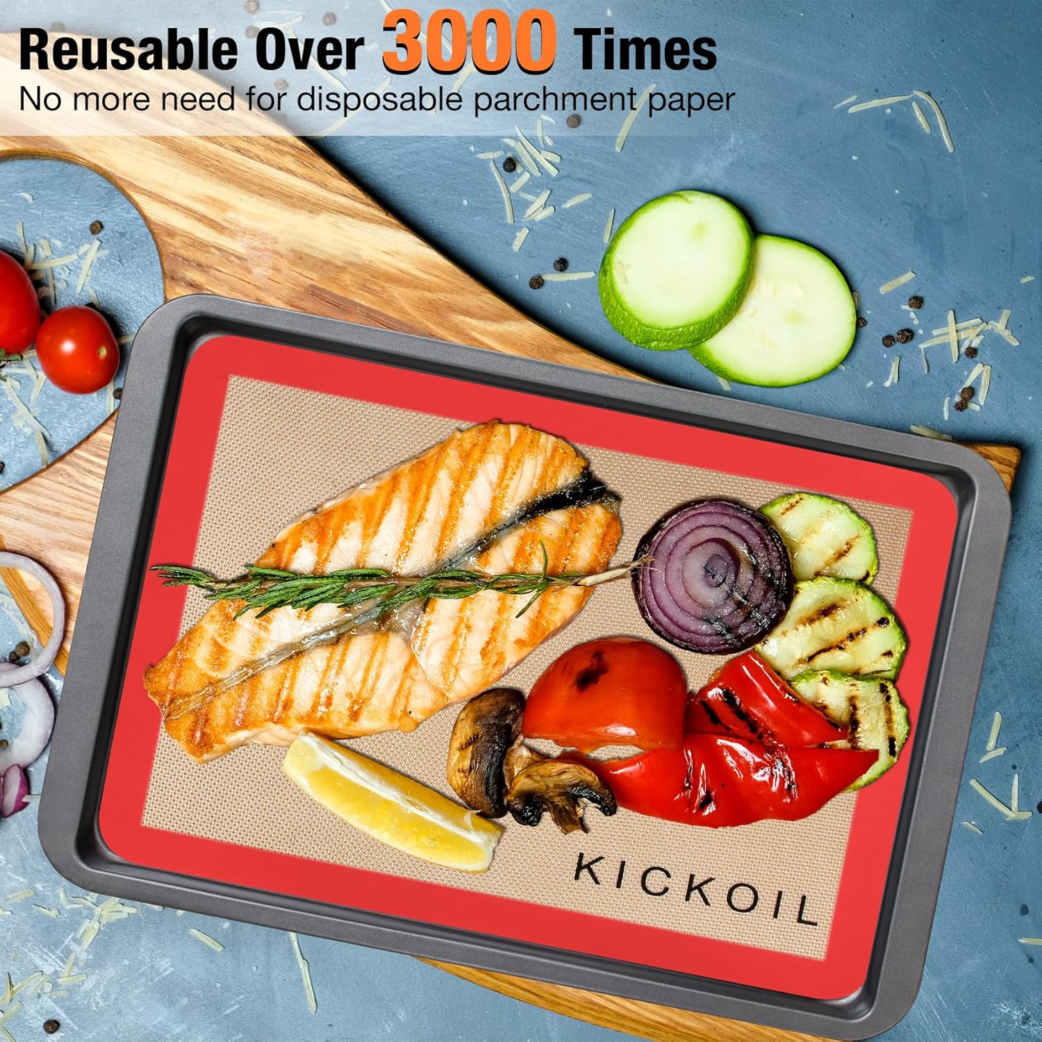 Small Silicone Baking Mats Quarter Sheet Non Stick Reusable Silicone Oven Liners, BPA Free, Food Grade Baking Mats for Cookies, Macarons Bread & Pastry, Toaster Pad Set of 3 Pack 11.6'' x 8.5''