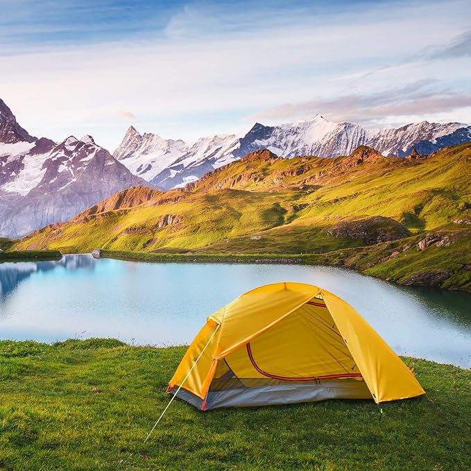 KAZOO Waterproof Backpacking Tent Ultralight 1/2 Person Lightweight Camping Tents 1/2 People Hiking Tents Aluminum Frame Double Layer