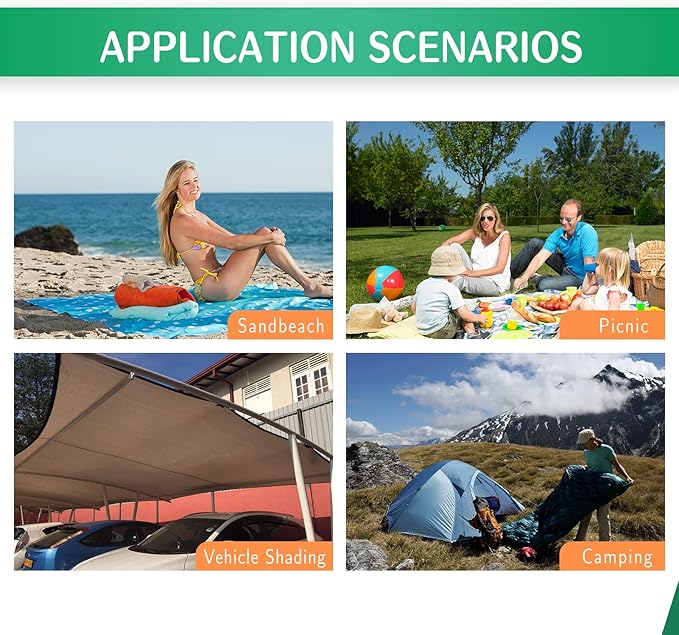 Camping Tarp Waterproof with Carry Bag for Under Tent, Ultralight Tent Footprint for Ground Camping Hiking (86" x 70")