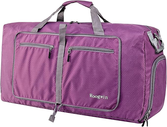 Woogwin Travel Duffel Bag Large Foldable Waterproof Overnight Bag for Beach Swim Bags Pool Sports Gym