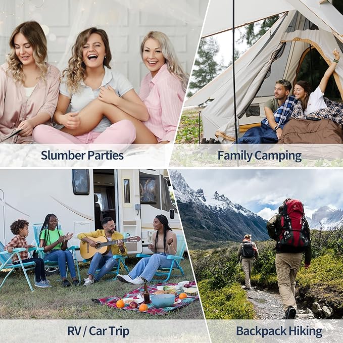 KingCamp Sleeping Bag for Adults, Cold Weather & Warm XL Big and Tall Flannel Sleeping Bags with Compression Sack Portable Waterproof Essentials Gear Accessories for Outdoor Camping