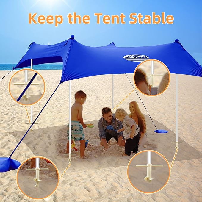 UMARDOO Beach Tent Sand Anchor,Sun Shelter Stand Holder Tent Stakes Ground Anchors Stakes,Camping Stakes Tarp Stakes for Tent Rain Tarps Canopy Camping Hiking (2 Packs)