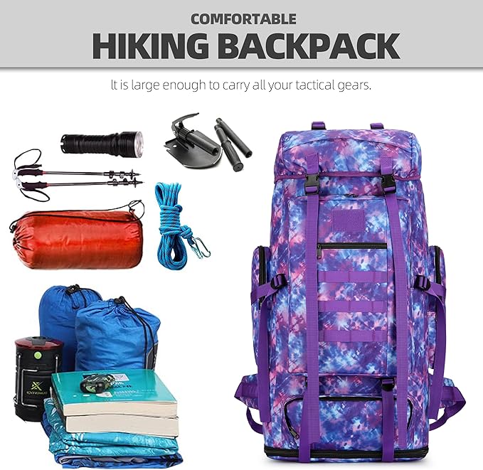 100L Hiking Camping Backpack Tactical Backpack for Men Large Survival Hunting Waterproof Backpack Molle Rucksack Military Camping Backpacking Daypack