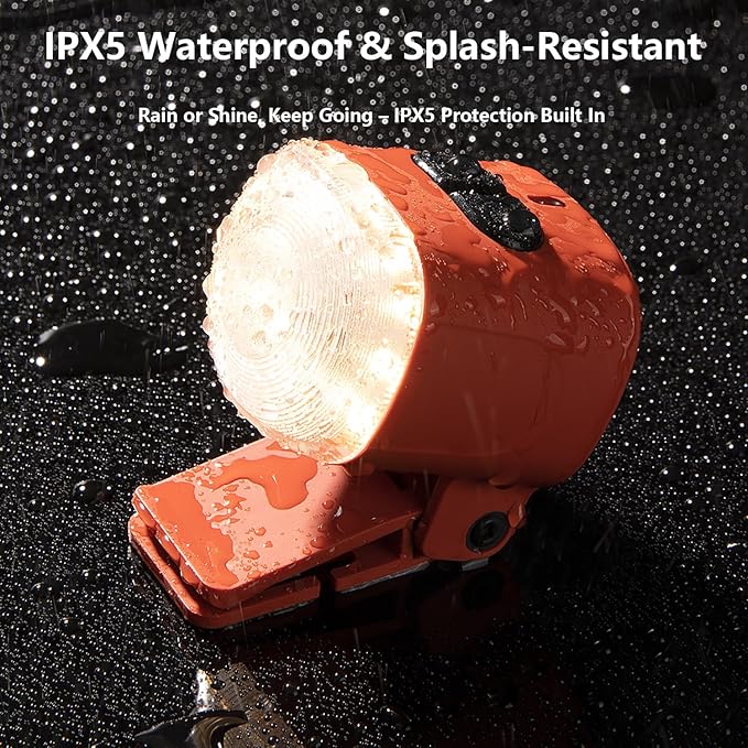 2-Pack Mini Hands Free Rechargeable Hat Light Camping Lanterns Magnetic IPX4 Waterproof Clip on Ultra Light for Emergency, Outdoor, Camping, Fishing, Biking, Night Running (Red)