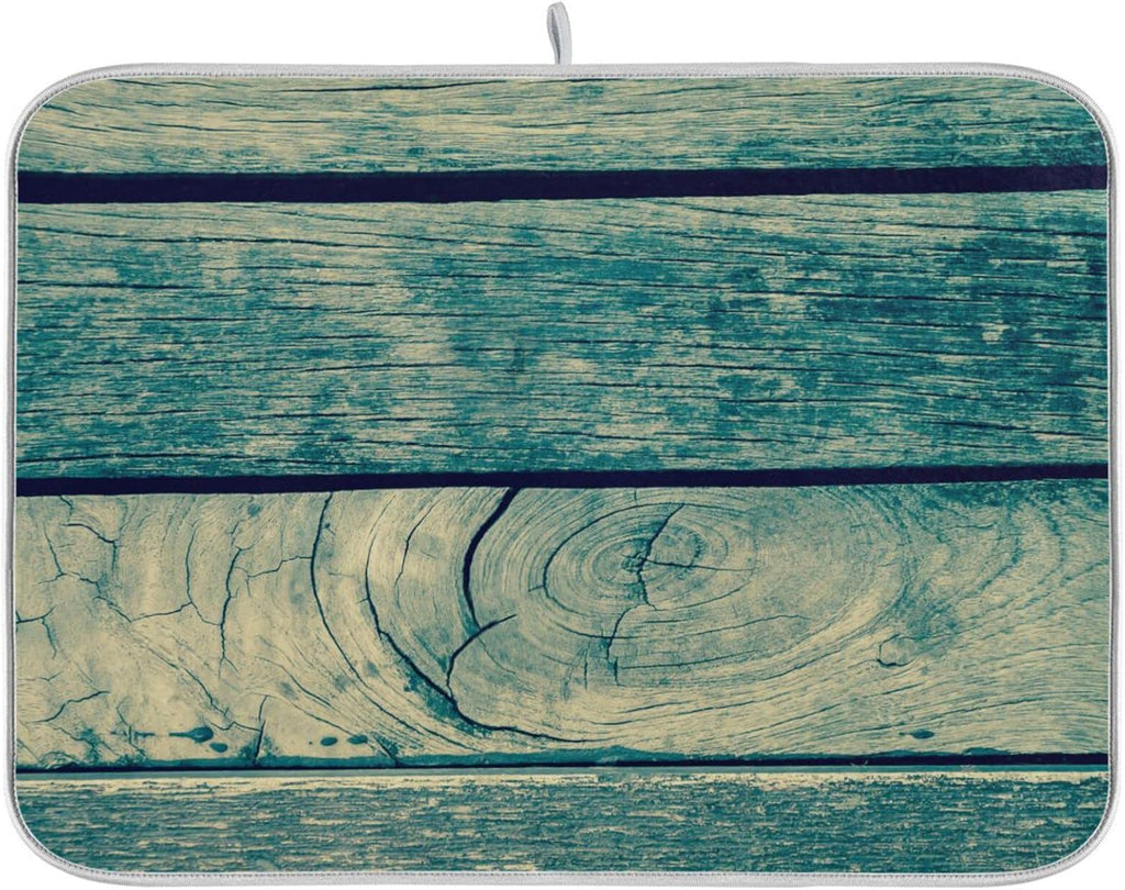 senya Super Absorbent Dish Drying Mat, Microfiber Fast-Drying Dish Mat, 16'' x 18'', Kitchen Dish Drying Pad, Vintage Retro Wooden Background, (g289343134p523c558s1113)