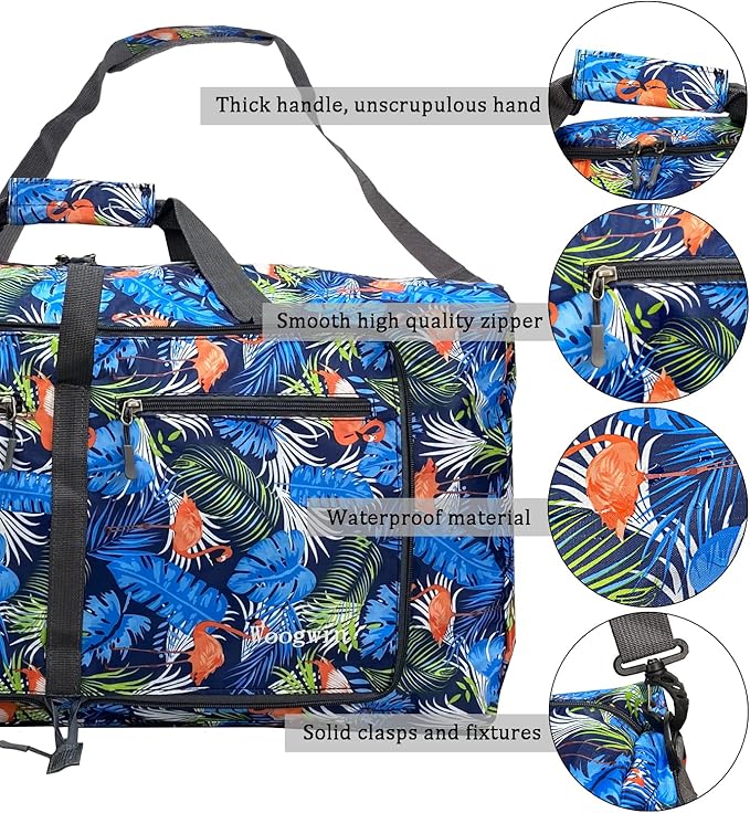 Woogwin Travel Duffel Bag Large Foldable Waterproof Overnight Bag for Beach Swim Bags Pool Sports Gym