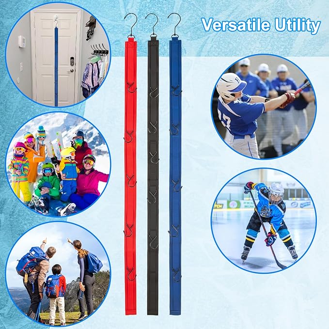 3 PACK Hockey Drying Rack With Storage Bag,Hockey Equipment Gear Drying Rack, Sports Gear Organizer Hanging Straps,Ice Goalie Hockey Gifts For Boys Football Baseball Catcher.Outdoor Camping Must Haves
