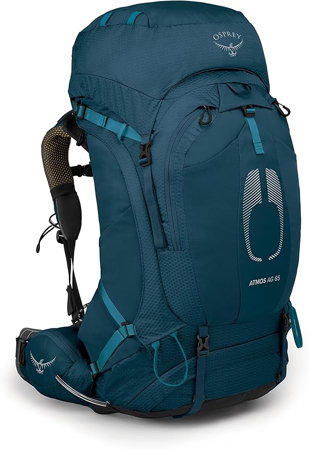 Osprey Atmos AG 65L Men's Backpacking Backpack, Venturi Blue, L/XL
