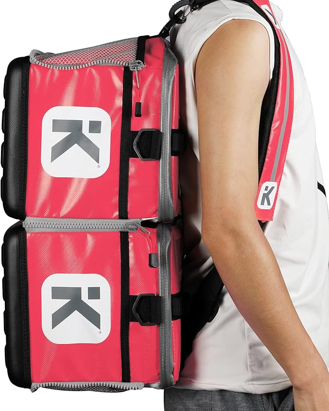 KitBrix Waterproof Sports Duffel Bag, Personal Item Travel Bag 15.3" x 9.4" x 9.4" - Solid Base - Built for Wet, Muddy Gear - Multi-Use Swimming, Gym, Soccer, Camping, Triathlon Transition Bag - Pink