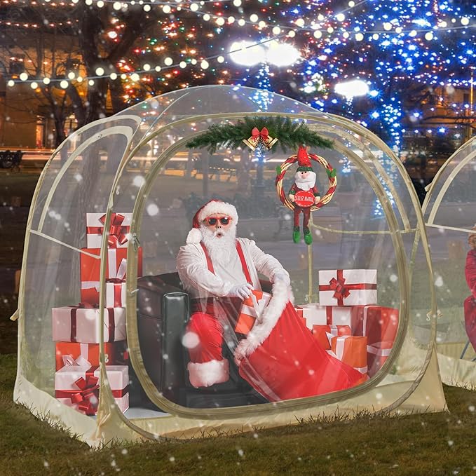 EighteenTek Pod All Weather Sports Tent with Sealed Floor - Instant Tent Shelter - Outdoor Bubble Tent - Rain Tent Camping Sun Shelter Pop Up Clear, Patent Pending for Sports Events Fishing Cheering